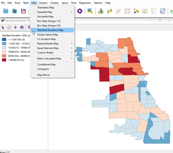 Standard deviation map